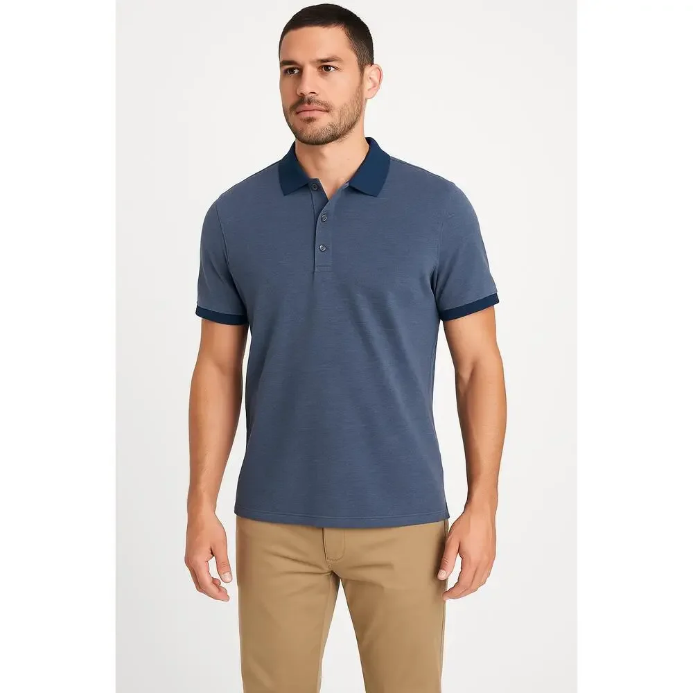 Banana Republic Blue Short Sleeves‎ Button Collar Classic Polo Shirt Large